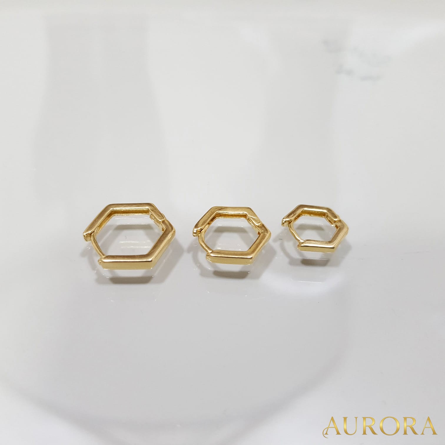 Trio Argolas Hexagonais