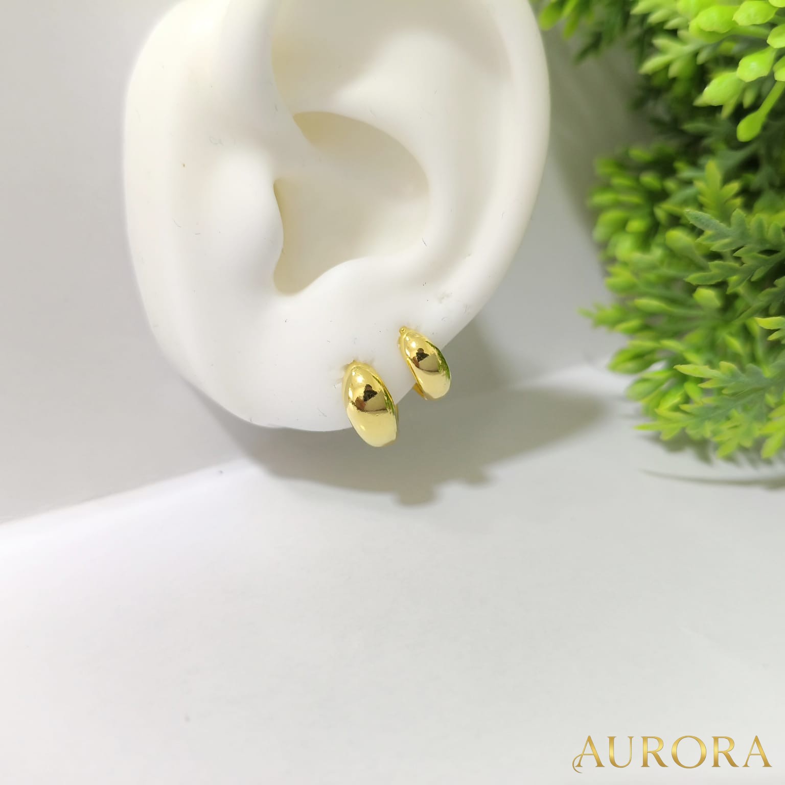 Duo Argola Click Gota Abaulada